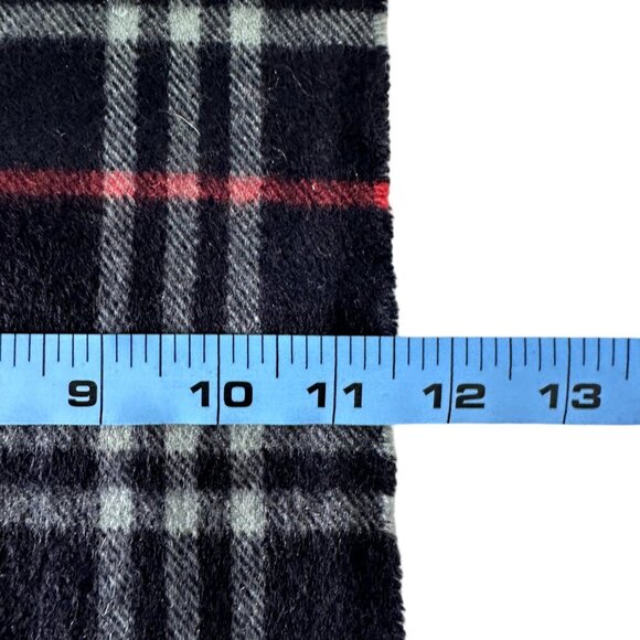 Burberrys Classic Check Scarf Black 100% Cashmere Unisex Scarf Made In … - Picture 7 of 7